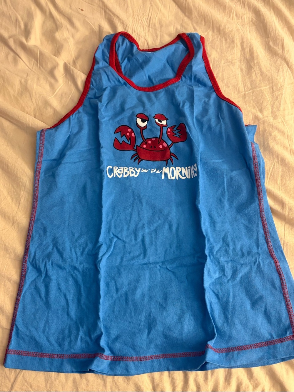 Lazy One Blue Tank with Red Trim